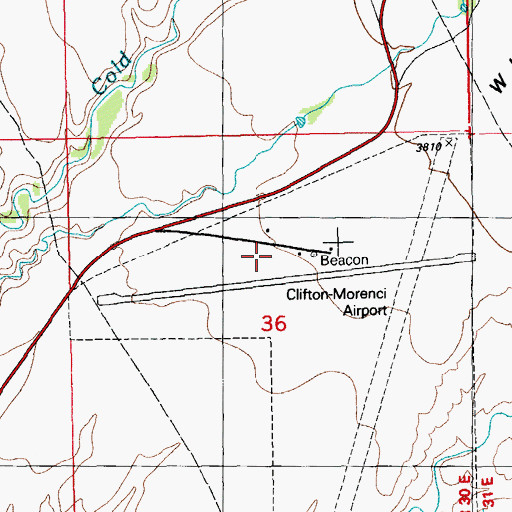 Topographic Map of Greenlee County Airport, AZ