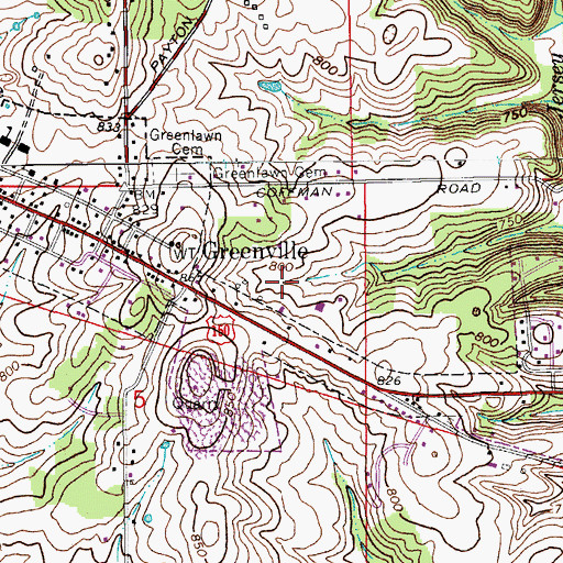 Topographic Map of Township of Greenville, IN