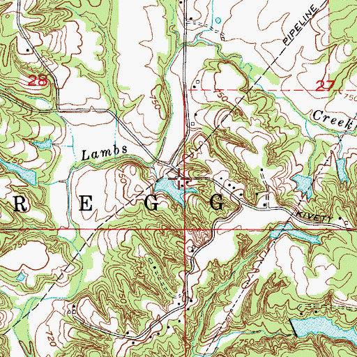 Topographic Map of Township of Gregg, IN