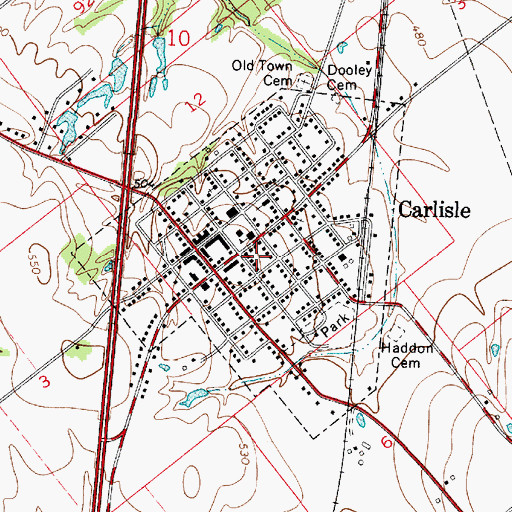 Topographic Map of Township of Haddon, IN
