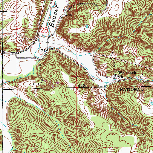 Topographic Map of Township of Halbert, IN
