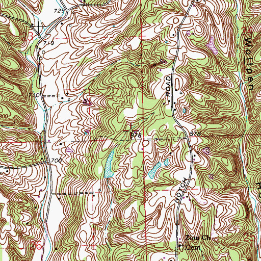 Topographic Map of Township of Hamblen, IN