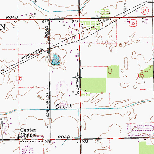 Topographic Map of Township of Hamilton, IN
