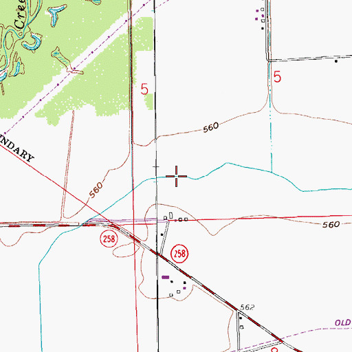 Topographic Map of Township of Hamilton, IN