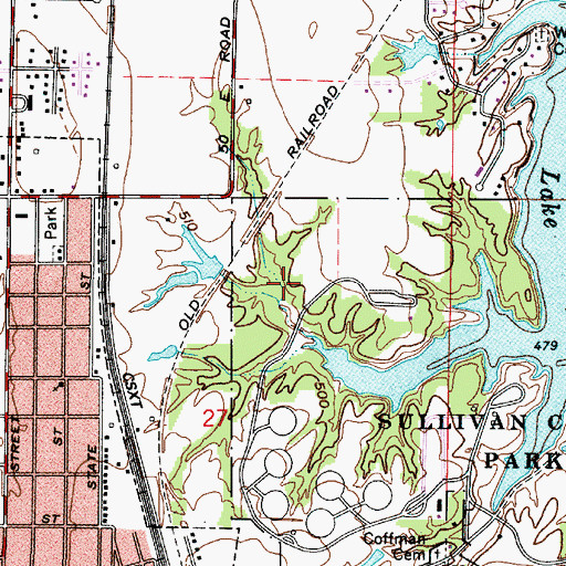 Topographic Map of Township of Hamilton, IN