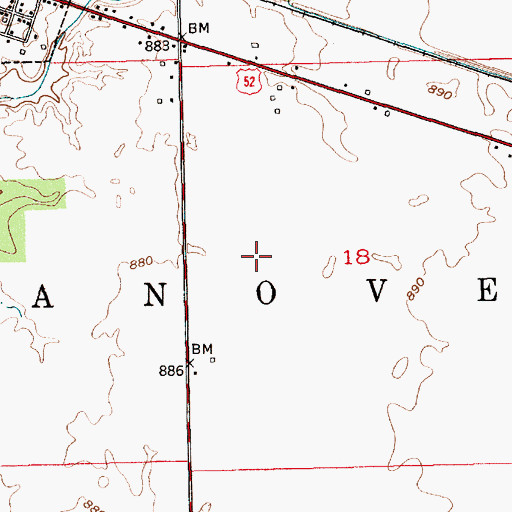 Topographic Map of Township of Hanover, IN
