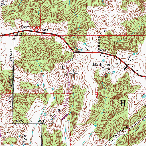 Topographic Map of Township of Harbison, IN