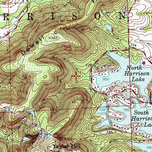 Topographic Map of Township of Harrison, IN