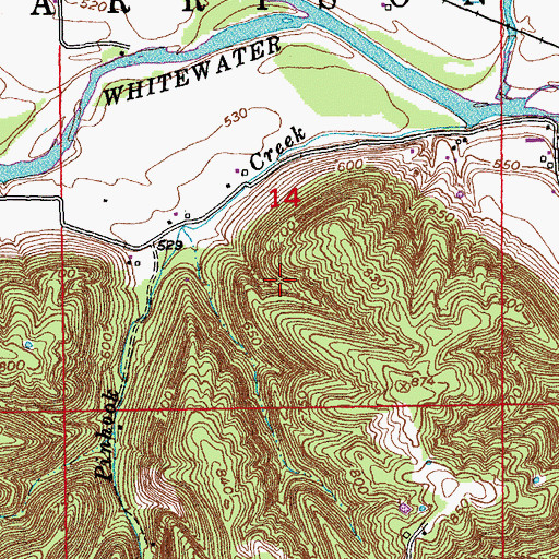 Topographic Map of Township of Harrison, IN