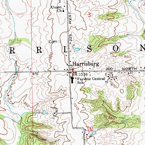 Topographic Map of Township of Harrison, IN