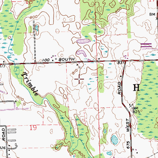 Topographic Map of Township of Harrison, IN