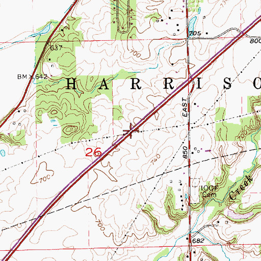 Topographic Map of Township of Harrison, IN
