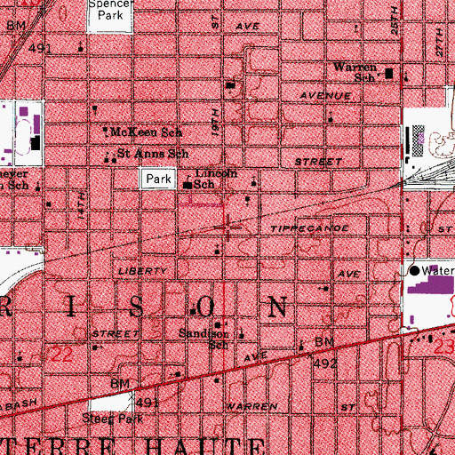 Topographic Map of Township of Harrison, IN