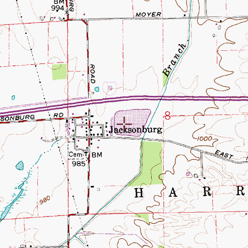 Topographic Map of Township of Harrison, IN