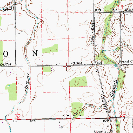 Topographic Map of Township of Harrison, IN