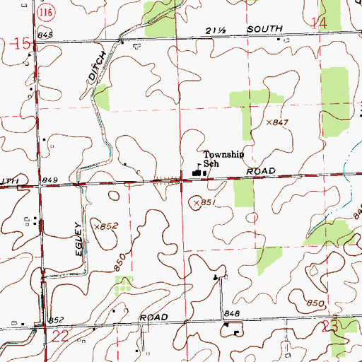 Topographic Map of Township of Hartford, IN