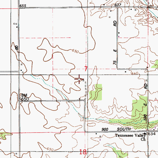 Topographic Map of Township of Helt, IN