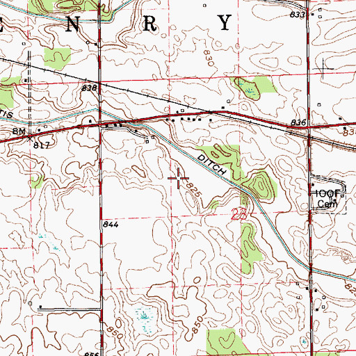 Topographic Map of Township of Henry, IN