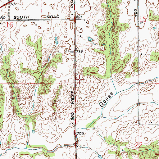 Topographic Map of Township of Hensley, IN