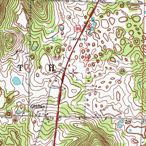 Topographic Map of Township of Heth, IN