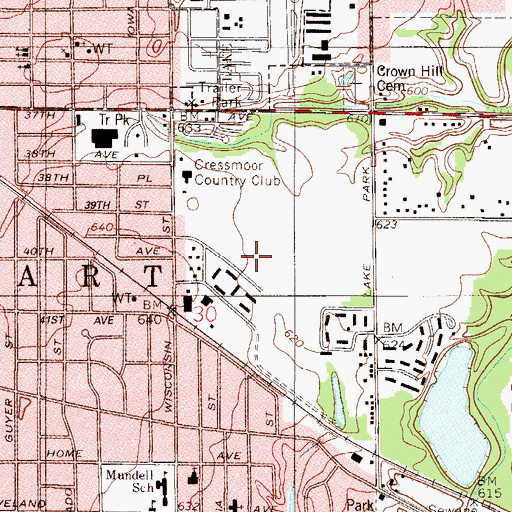 Topographic Map of Township of Hobart, IN