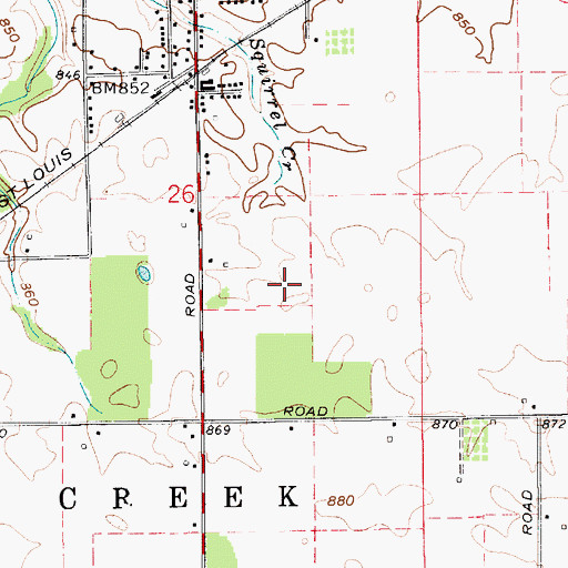 Topographic Map of Township of Honey Creek, IN