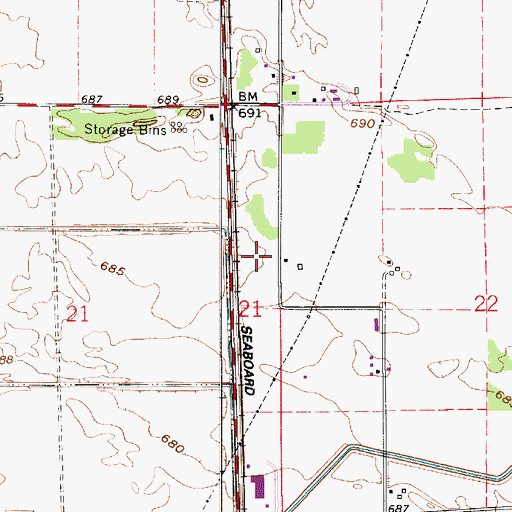 Topographic Map of Township of Honey Creek, IN