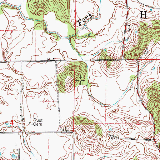 Topographic Map of Township of Huff, IN