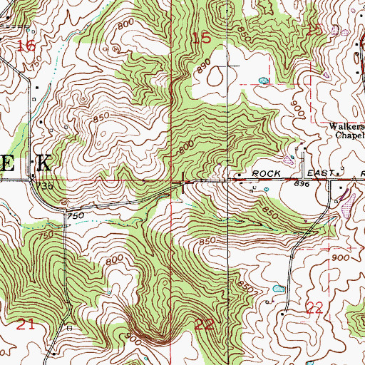 Topographic Map of Township of Indian Creek, IN