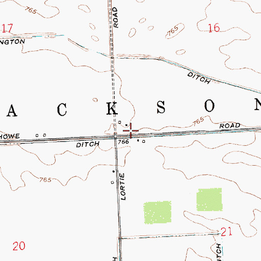 Topographic Map of Township of Jackson, IN