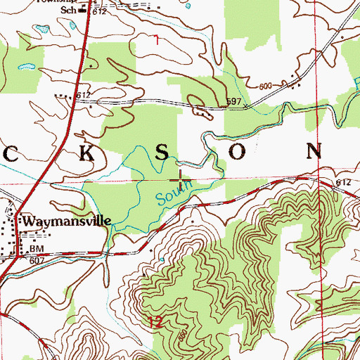 Topographic Map of Township of Jackson, IN