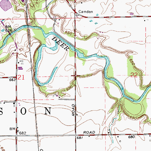 Topographic Map of Township of Jackson, IN