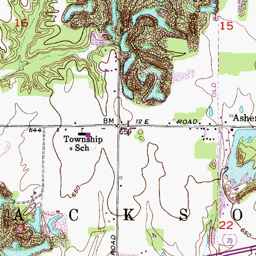 Topographic Map of Township of Jackson, IN