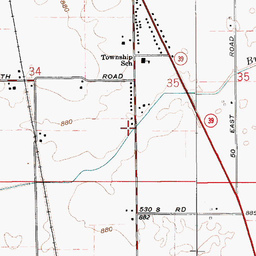 Topographic Map of Township of Jackson, IN