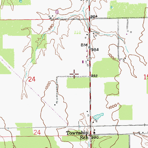 Topographic Map of Township of Jackson, IN
