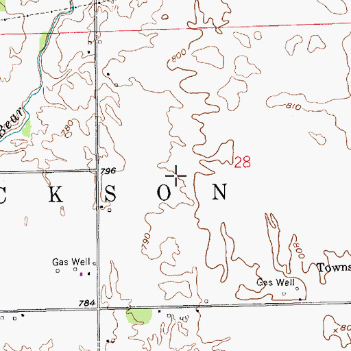 Topographic Map of Township of Jackson, IN