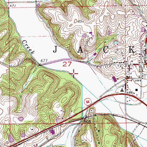 Topographic Map of Township of Jackson, IN