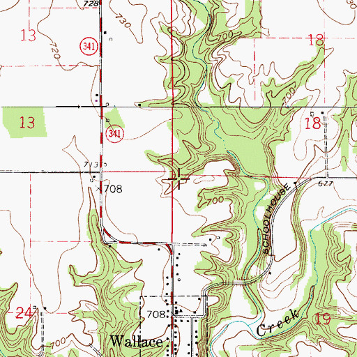 Topographic Map of Township of Jackson, IN
