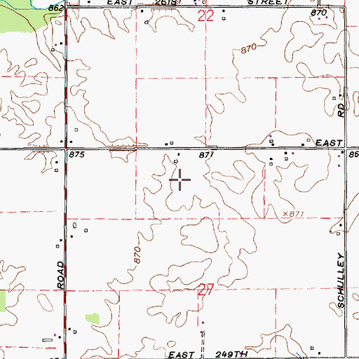 Topographic Map of Township of Jackson, IN