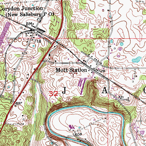 Topographic Map of Township of Jackson, IN
