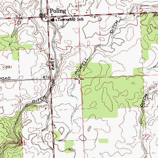 Topographic Map of Township of Jackson, IN