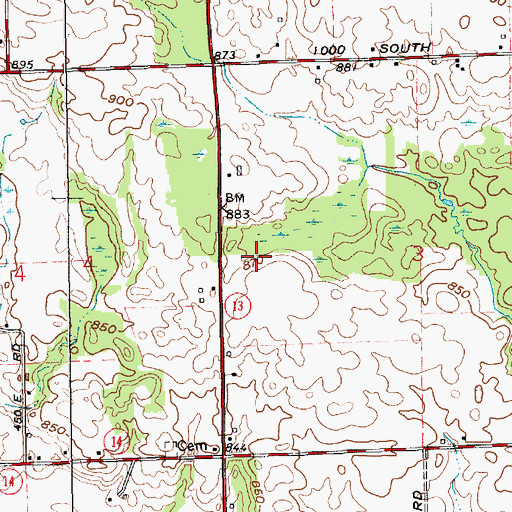 Topographic Map of Township of Jackson, IN