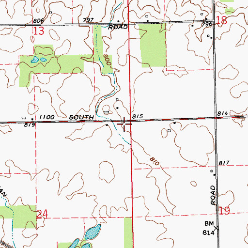 Topographic Map of Township of Jackson, IN