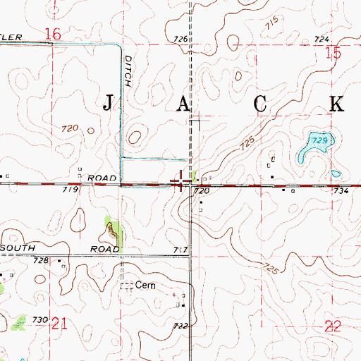 Topographic Map of Township of Jackson, IN