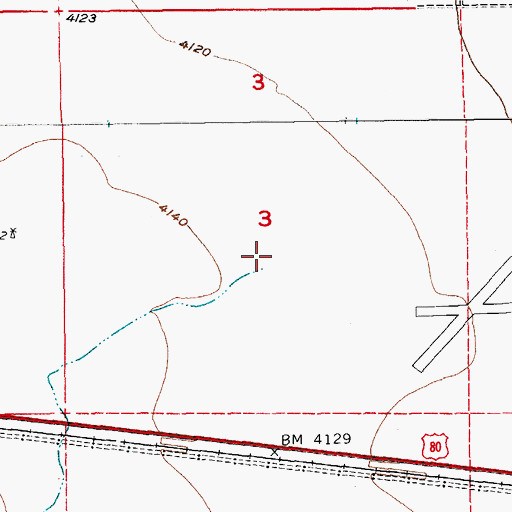 Topographic Map of Cochise College Airport, AZ