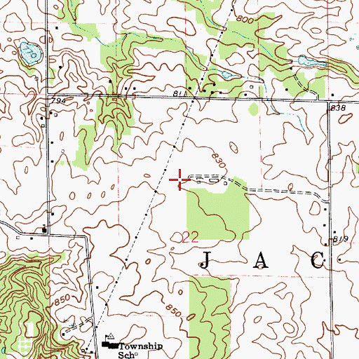 Topographic Map of Township of Jackson, IN