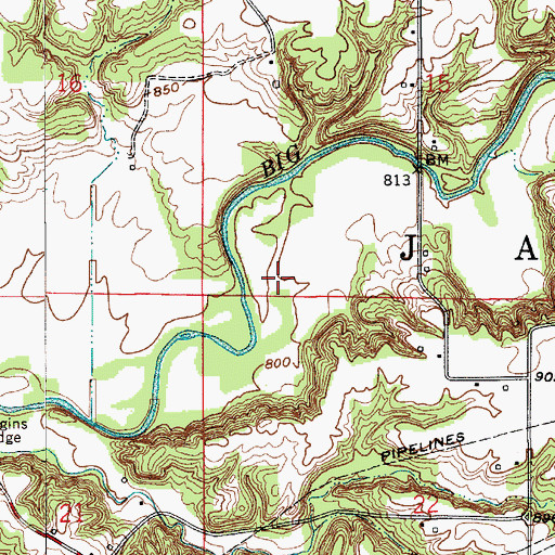 Topographic Map of Township of Jackson, IN