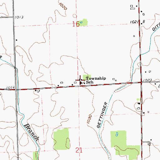 Topographic Map of Township of Jackson, IN