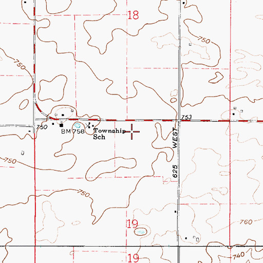 Topographic Map of Township of Jackson, IN