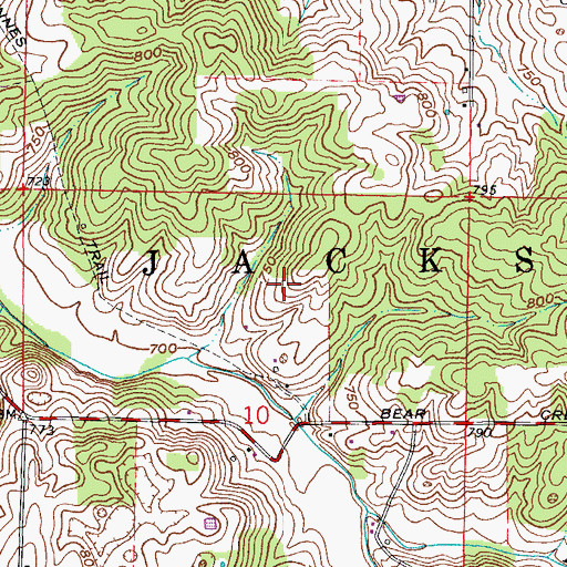 Topographic Map of Township of Jackson, IN
